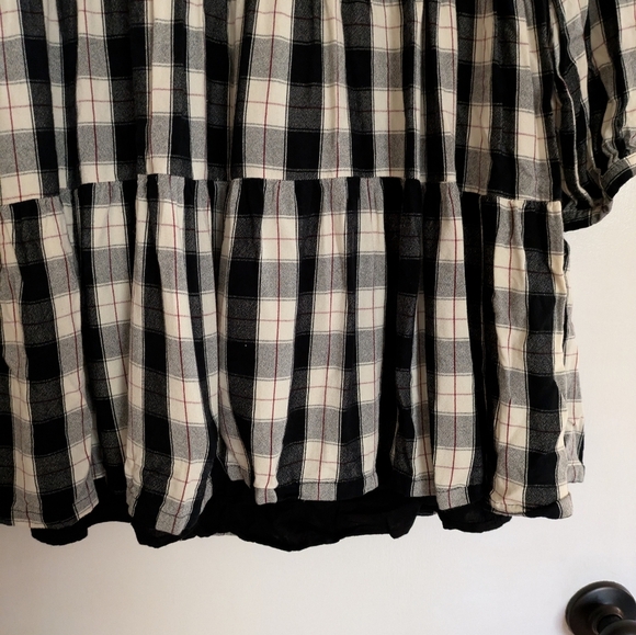 Anthropologie Maeve Black & White Plaid Tunic Shirt Dress Size S Christmas Dress - Picture 4 of 5